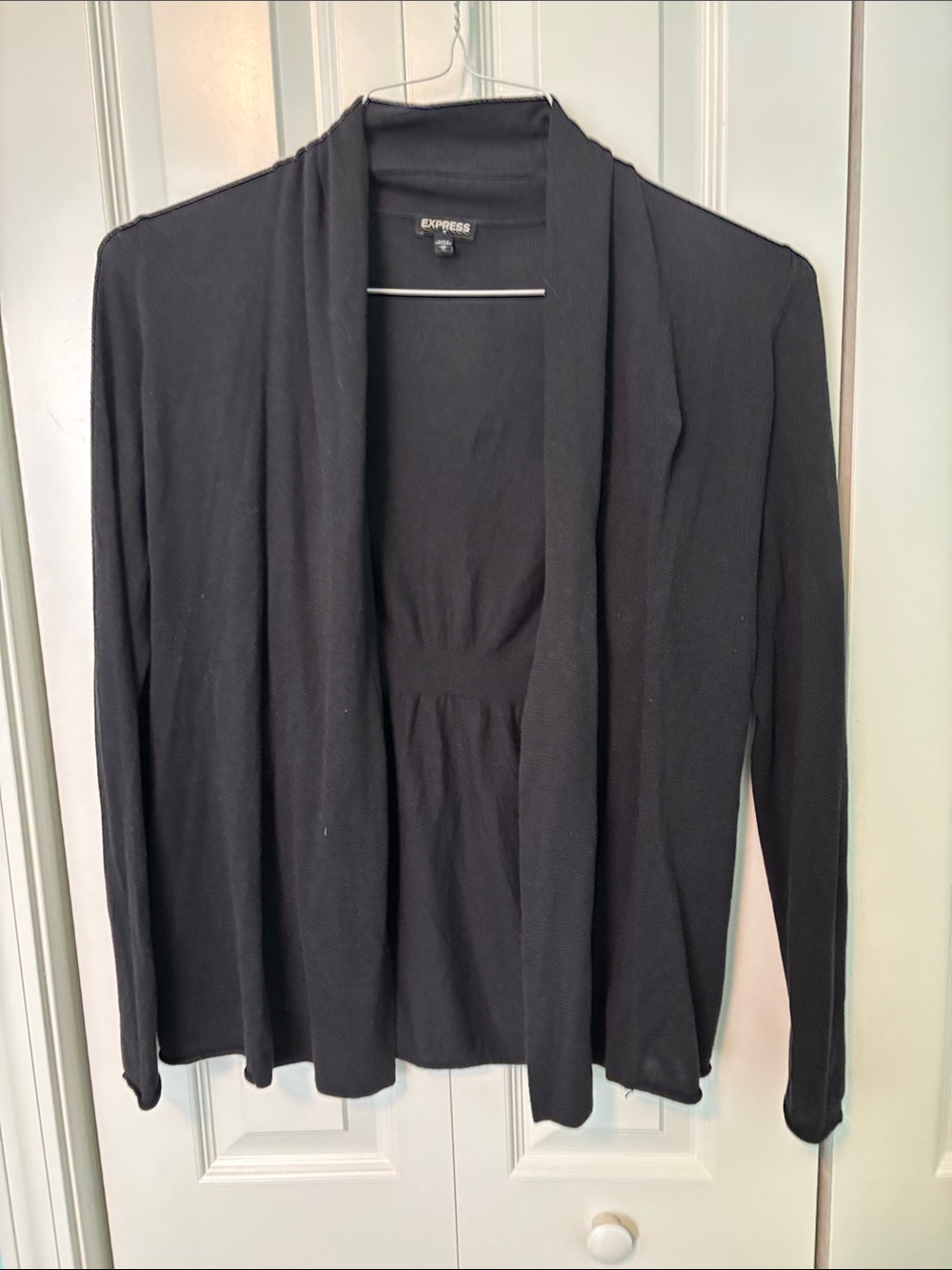 Express Black Draped Open-Front Cardigan Size Medium